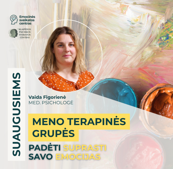 Nuo Balandžio 22 d. startuoja Meno Terapinės grupės suaugusiems