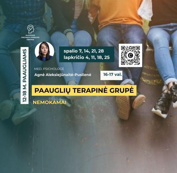 NEMOKAMA: Paauglių terapinė grupė