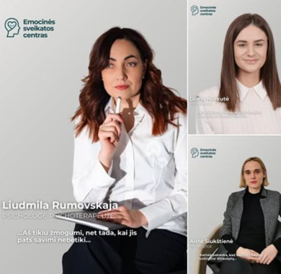 Naujos psichologės Emocinės sveikatos centre Klaipėdoje.
